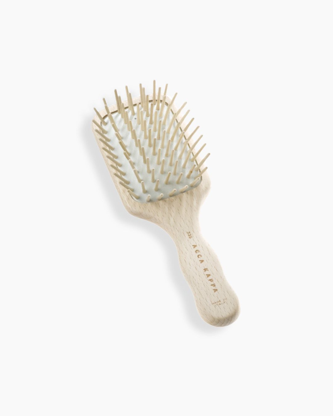 Brosse de voyage rectangulaire en Hêtre avec picots de bois 7"