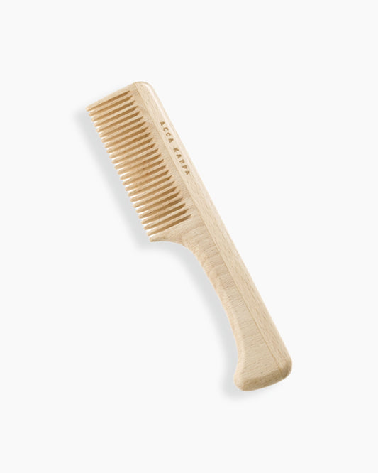 Beechwood Fine-Tooth Comb With Handle